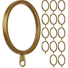 Meriville 14 pcs Oil-Rubbed Bronze 1.5-Inch Inner Diameter Metal Flat Curtain Rings with Eyelets, Fits Up to 1 1/4-Inch Rod