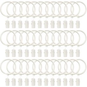 36 Pack Curtain Clips for 5/8 Inch Curtain Rod Strong Metal Decorative Rustproof Drapery Window Curtain Ring with Clips 1 Inch Interior Diameter (White, 25mm) in Saudi Arabia