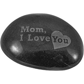Amogeeli Engraved Love Stone for Mother’s Day, Matte Inspiration Black Stone for Garden Home Office - Mom, I Love You in Saudi Arabia