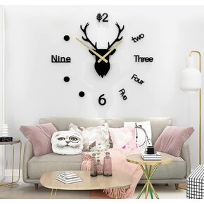 Large 3D DIY Wall Clock Frameless Mirror Surface Big Wall Clock Home Decoration for Living Room Bedroom Office Coffee Hall Bar Wall Decorations
