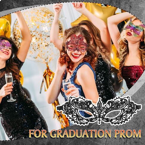 50 Pieces Lace Mask Masquerade Venetian Eyemask Women Flexible Masks for Masquerade Carnival Ball Birthday Halloween Costume in Kuwait