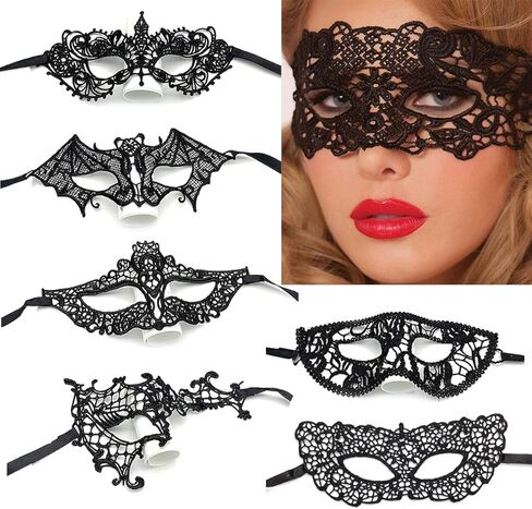 IHEOJAOC قناع دانتيل حفلة تنكرية للهالوين قناع عين البندقية قناع دانتيل للنساء لحفلات الهالوين التنكرية كرنفال in Kuwait