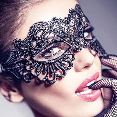 IHEOJAOC قناع دانتيل حفلة تنكرية للهالوين قناع عين البندقية قناع دانتيل للنساء لحفلات الهالوين التنكرية كرنفال in Kuwait