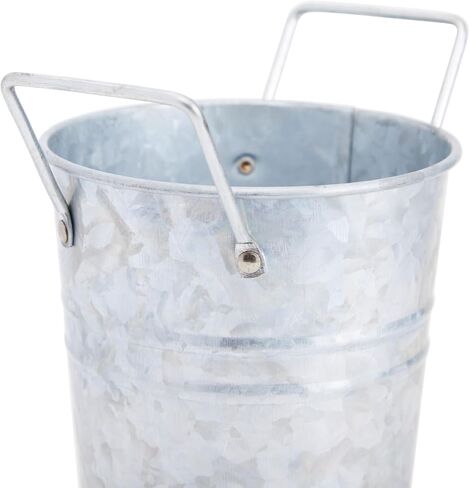 4 Pack 10 Inch Galvanized Flower Buckets with Handles for Rustic-Style Farmhouse Decor, Metal Vases for Planter, Centerpieces, Floral Wedding Arrangements in Saudi Arabia