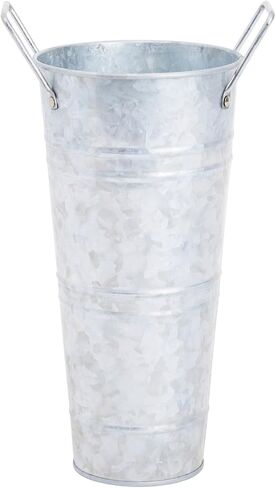 4 Pack 10 Inch Galvanized Flower Buckets with Handles for Rustic-Style Farmhouse Decor, Metal Vases for Planter, Centerpieces, Floral Wedding Arrangements in Saudi Arabia