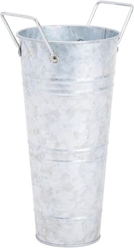 4 Pack 10 Inch Galvanized Flower Buckets with Handles for Rustic-Style Farmhouse Decor, Metal Vases for Planter, Centerpieces, Floral Wedding Arrangements in Saudi Arabia