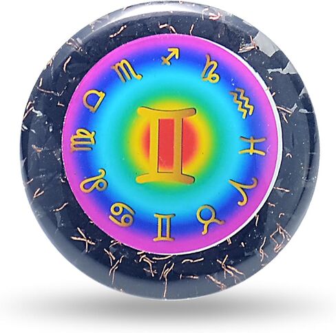 Horoscope Orgone Pyramid & Palm Stone Set, Healing Crystal Aquarius Zodiac Sign Gift Set made of Pyrite & Angelite for Calmness and Rejuvenation in Saudi Arabia