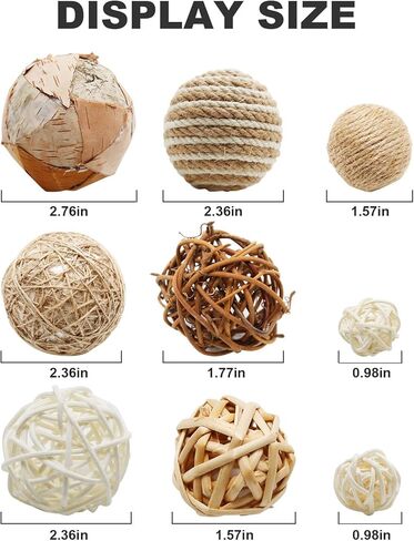 ZUDKSUY 10PCS Rattan Balls Decorative Rattan Ball Rattan Decor Bowl Fillers Decorative Orbs for Centerpiece Bowls for Flower Artwork Decoration Pet Foot Toys Home Ornaments in Saudi Arabia