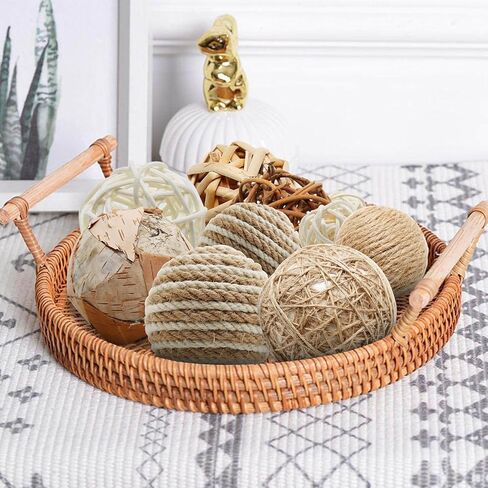 ZUDKSUY 10PCS Rattan Balls Decorative Rattan Ball Rattan Decor Bowl Fillers Decorative Orbs for Centerpiece Bowls for Flower Artwork Decoration Pet Foot Toys Home Ornaments in Saudi Arabia