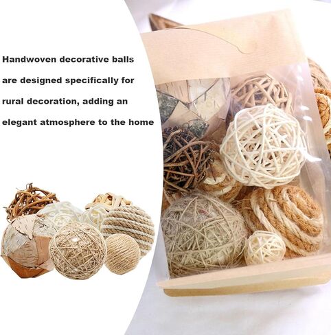 ZUDKSUY 10PCS Rattan Balls Decorative Rattan Ball Rattan Decor Bowl Fillers Decorative Orbs for Centerpiece Bowls for Flower Artwork Decoration Pet Foot Toys Home Ornaments in Saudi Arabia