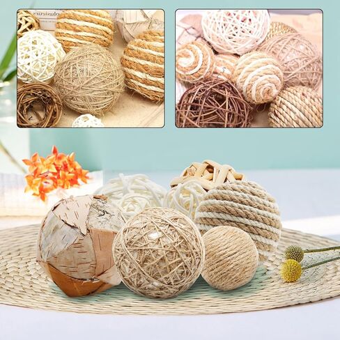 ZUDKSUY 10PCS Rattan Balls Decorative Rattan Ball Rattan Decor Bowl Fillers Decorative Orbs for Centerpiece Bowls for Flower Artwork Decoration Pet Foot Toys Home Ornaments in Saudi Arabia