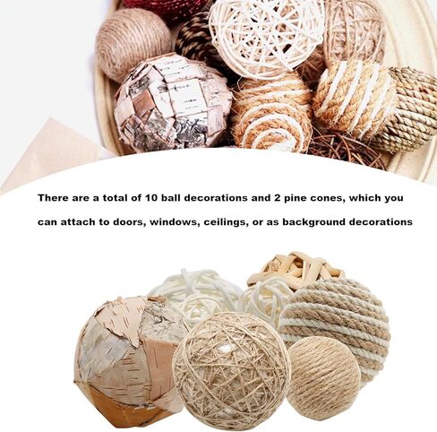 ZUDKSUY 10PCS Rattan Balls Decorative Rattan Ball Rattan Decor Bowl Fillers Decorative Orbs for Centerpiece Bowls for Flower Artwork Decoration Pet Foot Toys Home Ornaments in Saudi Arabia