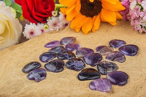 JIC Gem 20 pcs Mixed Crystal Heart Stones Heart Shape Chakra Stones 30mm Reiki Balancing Hand Carved Polished Palm Worry Stone Gift Jewelry Making and Collection in Kuwait
