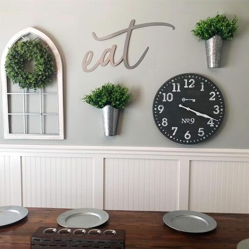 Mkono Galvanized Metal Wall Planter Farmhouse Wall Vase for Artificial Plants Flowers, Rustic Hanging Fake Flowers Holder Country Home Bedroom Living Room Decor Set of 2, Black, Small in Kuwait