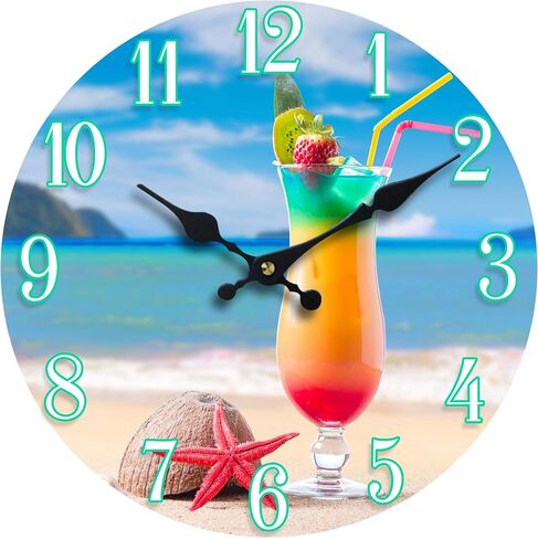 Sea Creations 13" Glass Beach Drink Clock in Kuwait