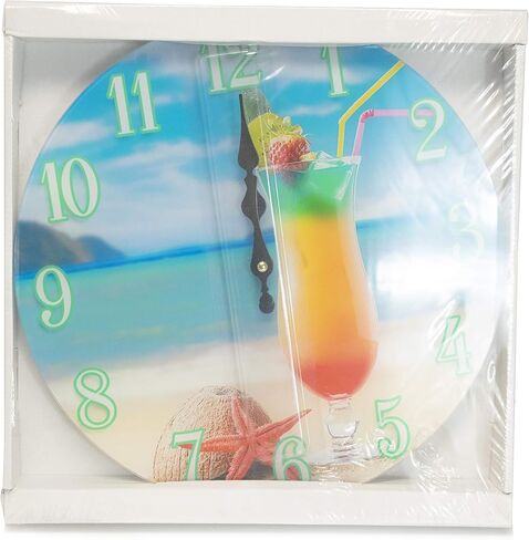 Sea Creations 13" Glass Beach Drink Clock in Kuwait