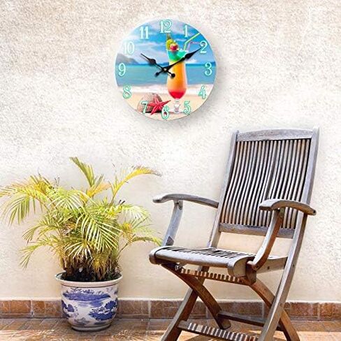 Sea Creations 13" Glass Beach Drink Clock in Kuwait