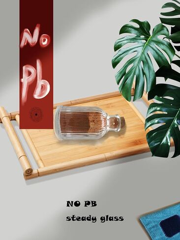 عبوة من 6 زجاجات صغيرة شفافة مع سدادة فلين، زجاجات تخزين صغيرة مزخرفة لبرطمانات توابل بوردر للصوص بالحاوية المائية، زجاجة زيوت عطرية بخاصية إطلاق الروائح العلاجية (50 مل) in Kuwait