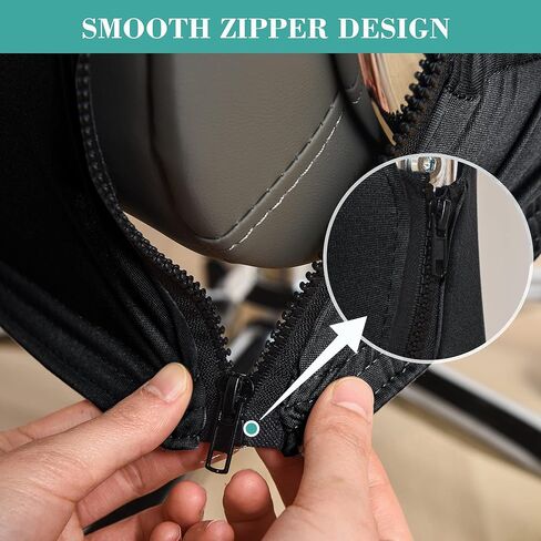 Office Chair Cover- Large, Black- Removable Computer Chair Cover for Office Chair with Zipper for Universal Rotating Chair Desk Chair Cover High Back Chair Seat Washable Protector for Pets in Saudi Arabia