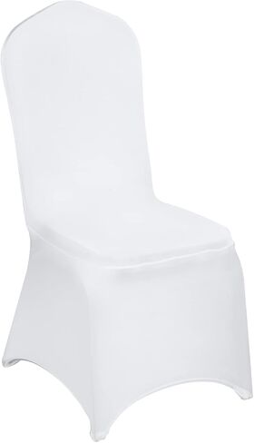 VEVOR 100 Pcs White Chair Covers Polyester Spandex Chair Cover Stretch Slipcovers for Wedding Party Dining Banquet Flat-Front Chair Covers in Saudi Arabia