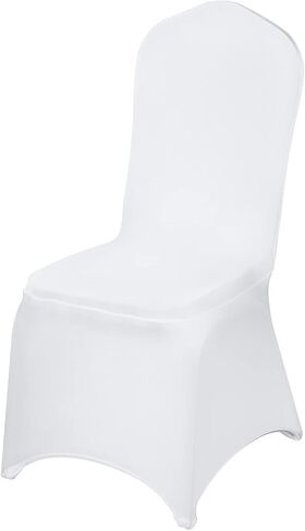 VEVOR 100 Pcs White Chair Covers Polyester Spandex Chair Cover Stretch Slipcovers for Wedding Party Dining Banquet Flat-Front Chair Covers in Saudi Arabia