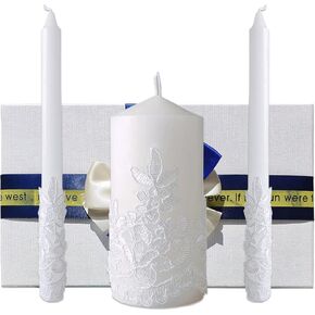 مجموعة شموع من يونيتي لحفلات الزفاف، اكسسوارات الزفاف لحفلات الاستقبال - هدايا الزفاف - مجموعات الشموع - عمود 5.5 انش واثنين من مدببين 9.8 انش in Kuwait