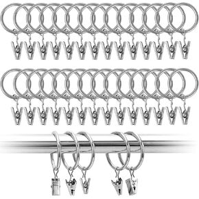 Kissmi 60Pcs Nickel Plating Metal Curtain Clip Rings (1.26 inch,Silver) in Kuwait
