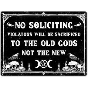 Witchy Bathroom Metal Sign - Dark Humor No Soliciting Signs, Spooky Home Decor Aesthetic Aluminum Rust Free 9" X 11", Pre-Drilled Holes, Weather Resistant