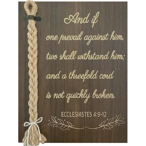 A Cord of Three Strands Wedding Sign, Bible Cross Wedding Unity Sign, Tie The Knot Ceremony - Strand of Three Cords Sign Ecclesiastes 4:9-12