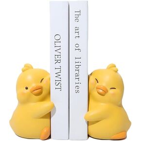 Cute Hug Elephants Decorative Bookends, Unique Book Ends to Hold Books Creative Resin Book Holder Stopper for Home Office Desk Bookshelf Decoration
