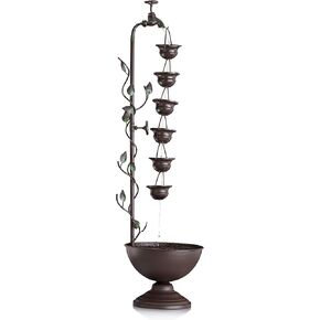 Alpine Corporation 38" Tall Indoor/Outdoor Hanging 6-Cup Tiered Floor Water Fountain, Bronze in Saudi Arabia