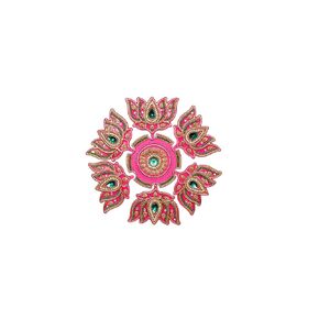 Aditri Creation Pink Lotus Flower Design Rangoli, Acrylic Sculpture, Home Decor, 7"