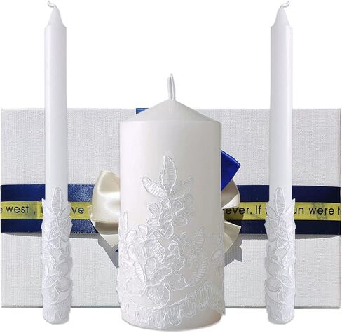 مجموعة شموع من يونيتي لحفلات الزفاف، اكسسوارات الزفاف لحفلات الاستقبال - هدايا الزفاف - مجموعات الشموع - عمود 5.5 انش واثنين من مدببين 9.8 انش in Kuwait