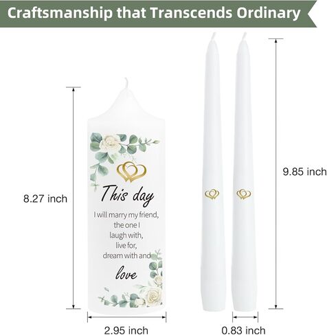 مجموعة 3 شموع زهرية موحدة لحفلات الزفاف مع حامل شموع ذهبي مثالي، تناسب الشموع البيضاء المستدقة، هدايا المناسبات الكبيرة لذكرى الزفاف الدينية للزوجين in Kuwait