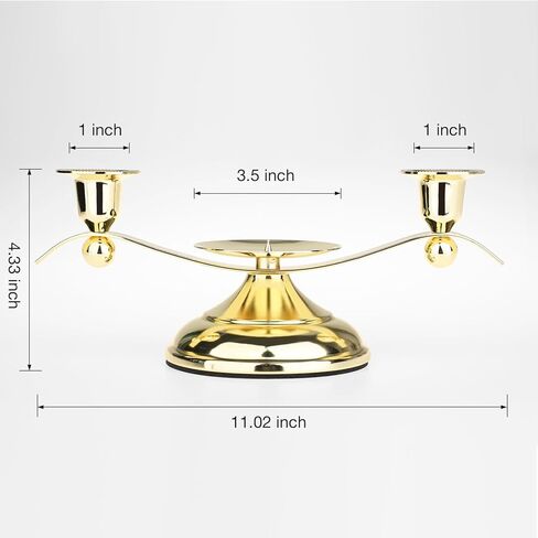 مجموعة 3 شموع زهرية موحدة لحفلات الزفاف مع حامل شموع ذهبي مثالي، تناسب الشموع البيضاء المستدقة، هدايا المناسبات الكبيرة لذكرى الزفاف الدينية للزوجين in Kuwait