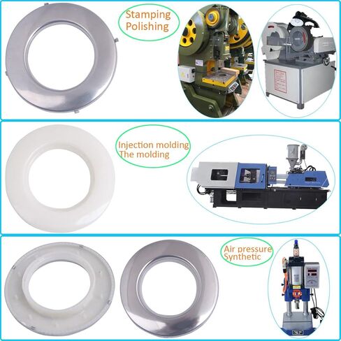 10 عبوات من حلقات الستائر المصنوعة من الفولاذ المقاوم للصدأ، 2 في 1 حلقات معدنية للستائر، حلقات معدنية من بلاستيك أكريلونتريل بوتادين ستايرين، قطر داخلي 1.65 بوصة 42 مم لشريط ستائر النوافذ (عبوة من 10 قطع فضية) in Kuwait