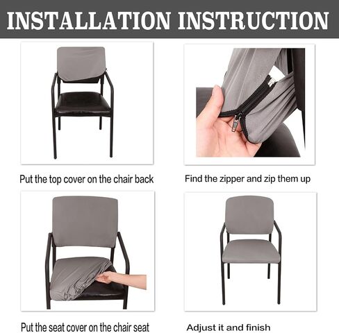 Stretch Chair Slipcover Covers for Guest Reception Arm Chair (ONLY Chair Covers) C160 (Brown) in Kuwait