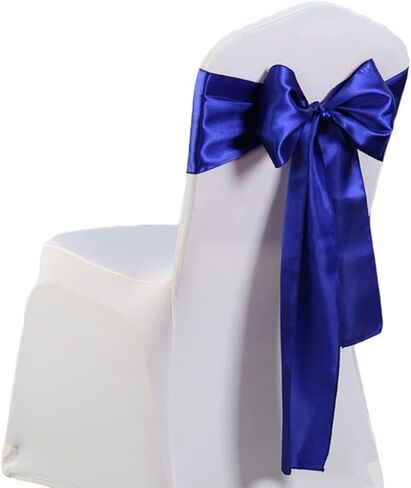 Pack of 50 Wedding Satin Chair Sashes Blush Pink Bows 7x108inch Ribbon Fabric Bands for Banquet Party Hotel Restaurant Ceremony Event Chairs Knots Ties Decorations - Blush Pink, 50PCS in Saudi Arabia