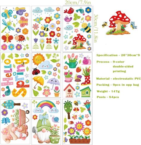 Spring Window Cling Sticker - 78PCS Tulip Butterfly Flower Hummingbirds Window Decal to Prevent Bird Strikes Home Party Decor Supplies Store Office Glass Window Display (Hummingbird Decals) in Kuwait