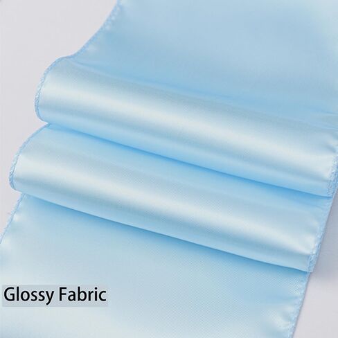 50 Pack Satin Baby Blue Chair Sashes Bows for Wedding Party Birthday Baby Shower Gender Reveal Decorations, Light Blue Chair Sashes Ties for Folding Chairs Banquet Party Christmas in Saudi Arabia