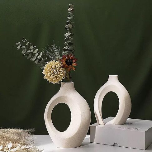 مزهرية سيراميك للديكور المنزلي الفاخر الحديث الجديد (زوج مزهرية) in Kuwait