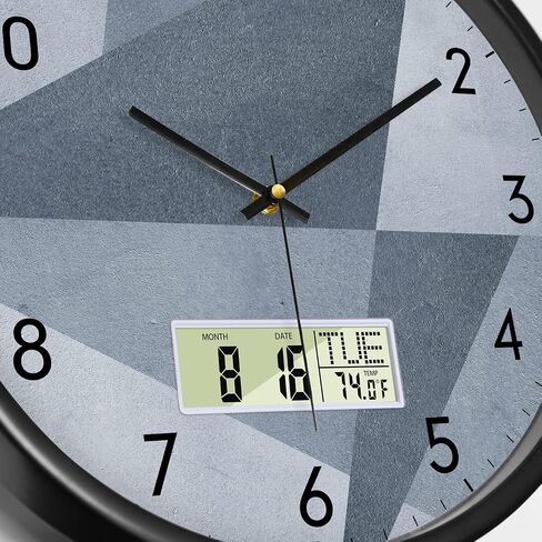Modern Digital Wall Clock Battery Operated with Temperature Green Forest Non-Ticking Clock with Date and Week Temperature Large Display for Bathroom Bedroom Living Room Farmhouse Decor 12 Inch in Kuwait