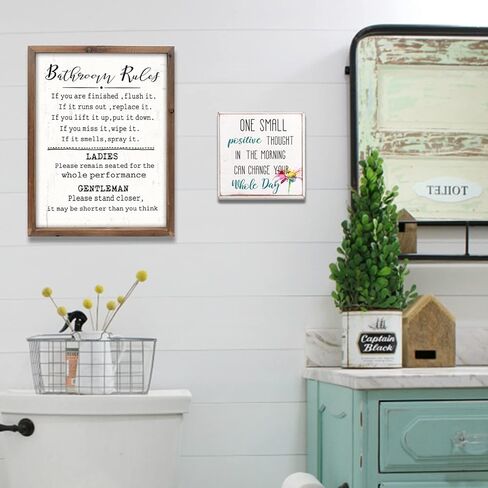 Wartter 6 Inch Decorative Wooden Box Sign - One Small Positive Thought In The Morning Can Change Your Whole Day in Saudi Arabia