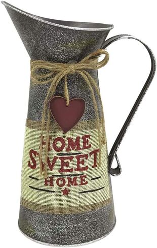 إبريق ديكوري مطلي بالمجلفن عالي الجودة 10 سم من IDoall ، مزهرية فاخرة بالزهور مع تحيات، وعاء المزرعة الريفية لغرفة المعيشة، غرفة النوم، المطبخ، المكتب in Kuwait