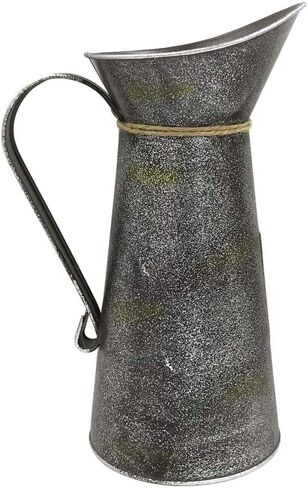 إبريق ديكوري مطلي بالمجلفن عالي الجودة 10 سم من IDoall ، مزهرية فاخرة بالزهور مع تحيات، وعاء المزرعة الريفية لغرفة المعيشة، غرفة النوم، المطبخ، المكتب in Kuwait