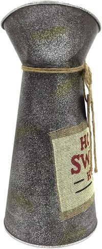 إبريق ديكوري مطلي بالمجلفن عالي الجودة 10 سم من IDoall ، مزهرية فاخرة بالزهور مع تحيات، وعاء المزرعة الريفية لغرفة المعيشة، غرفة النوم، المطبخ، المكتب in Kuwait