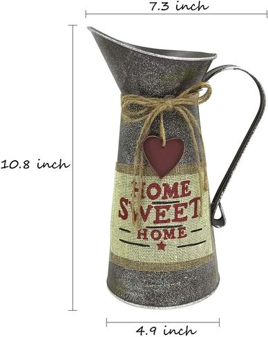 إبريق ديكوري مطلي بالمجلفن عالي الجودة 10 سم من IDoall ، مزهرية فاخرة بالزهور مع تحيات، وعاء المزرعة الريفية لغرفة المعيشة، غرفة النوم، المطبخ، المكتب in Kuwait