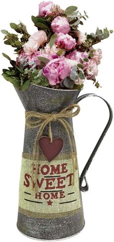 إبريق ديكوري مطلي بالمجلفن عالي الجودة 10 سم من IDoall ، مزهرية فاخرة بالزهور مع تحيات، وعاء المزرعة الريفية لغرفة المعيشة، غرفة النوم، المطبخ، المكتب in Kuwait