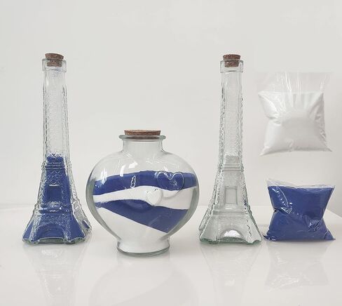 CHENGXINWENHUA Unity Sand Set for Weddings Sand Ceremony Kit Handmade Decorative Jar Vase with Sand(2lbs) (Heart vase (2lb), Colour E) in Saudi Arabia