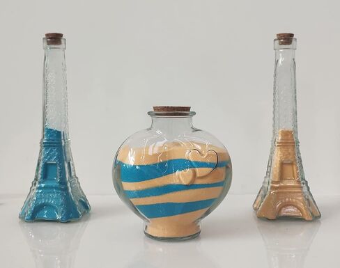CHENGXINWENHUA Unity Sand Set for Weddings Sand Ceremony Kit Handmade Decorative Jar Vase with Sand(2lbs) (Heart vase (2lb), Colour E) in Saudi Arabia